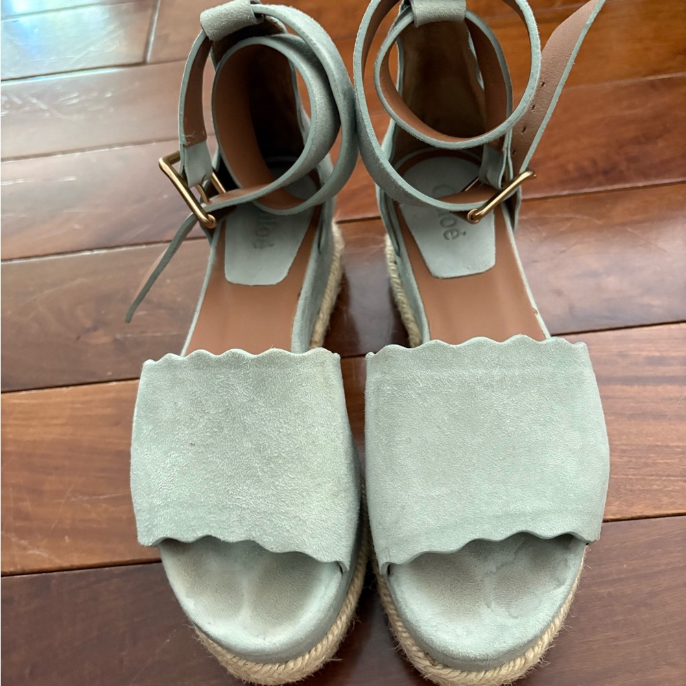Chloe Gray Espadrille Sandals